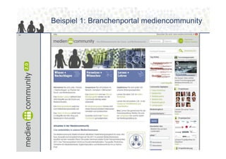 Beispiel 1: Branchenportal mediencommunity
14
 