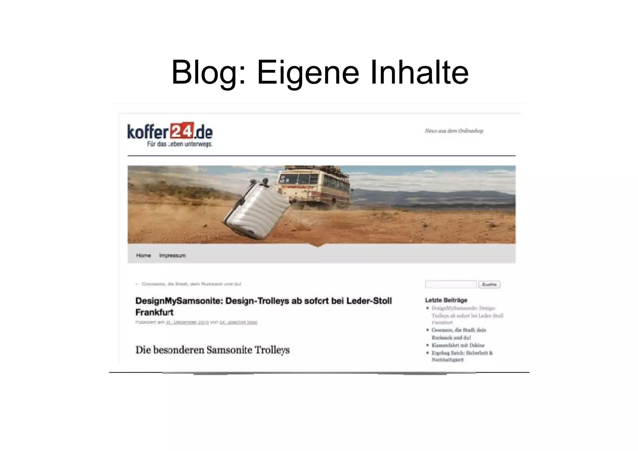 Blog: Eigene Inhalte