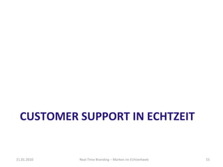 CUSTOMER SUPPORT IN ECHTZEIT Real-Time Branding – Marken im Echtzeitweb 21.01.2010 