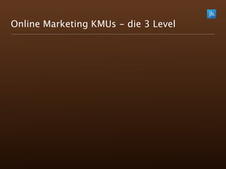 Online Marketing KMUs - die 3 Level
 