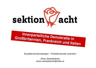 Sozialdemokratie bewegen :: Parteidemokratie verändern

                 Oliver Zwickelsdorfer
 