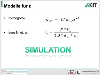Modelle für ε
• Kolmogorov

• Isuru N. et. al.

e K  C k ou '
eI 

3

P * V or
2 ,5 * d or *  e

 