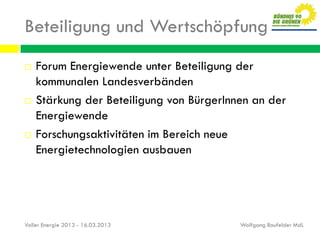 Vortrag Raufelder - Landes-Energiepolitik BaWü - VOLLER ENERGIE 2013