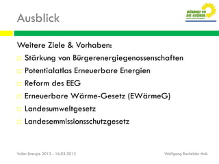 Vortrag Raufelder - Landes-Energiepolitik BaWü - VOLLER ENERGIE 2013
