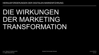 DATUM 20.04.15
SEITE 21
Kontrast Communication ServicesKUNDE Relaunch Conference 2015
PPT Digitale Markenführung
HERAUSFORDERUNGEN DER DIGITALEN MARKENFÜHRUNG
DIE WIRKUNGEN
DER MARKETING
TRANSFORMATION
 