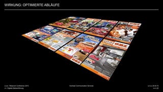 DATUM 20.04.15
SEITE 22
Kontrast Communication ServicesKUNDE Relaunch Conference 2015
PPT Digitale Markenführung
WIRKUNG: OPTIMIERTE ABLÄUFE
 