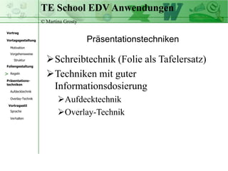 Vorgangsweise bei der Planung einer Präsentation>was will ich vermitteln?analysieren und strukturierenPsychostruktur, Soziostrukturauswählen und gestalten