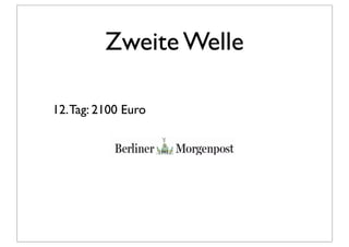 Zweite Welle

12. Tag: 2100 Euro
 