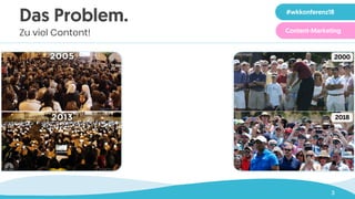 3
Das Problem.
Zu viel Content!
#wkkonferenz18
Content-Marketing
 