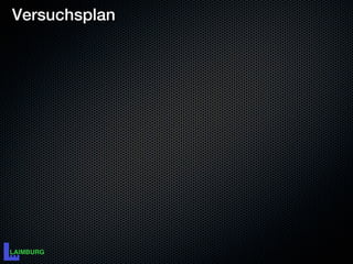 Versuchsplan
 