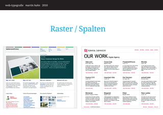 web-typografie martin hahn 2010




                                  Raster / Spalten
 