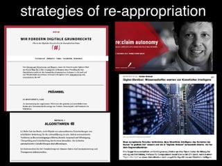 strategies of re-appropriation
 