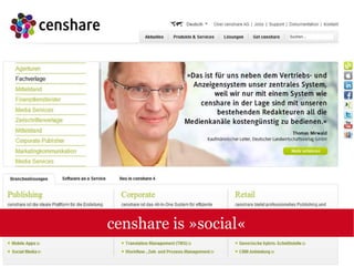 censhare is »social«
 