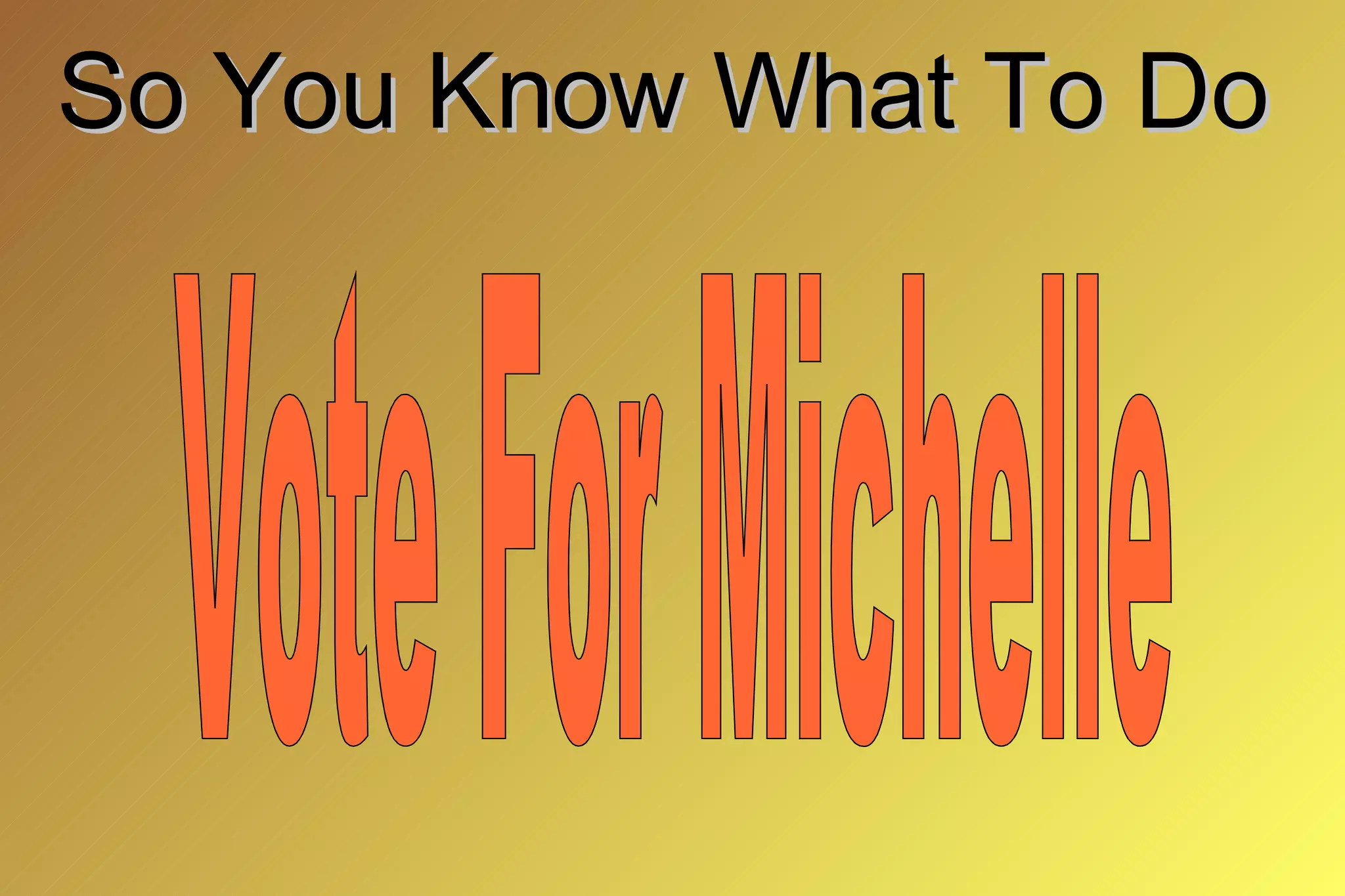 So You Know What To Do Vote For Michelle