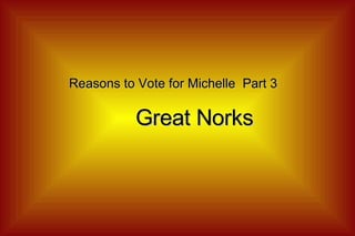 Reasons to Vote for Michelle  Part 3 Great Norks 