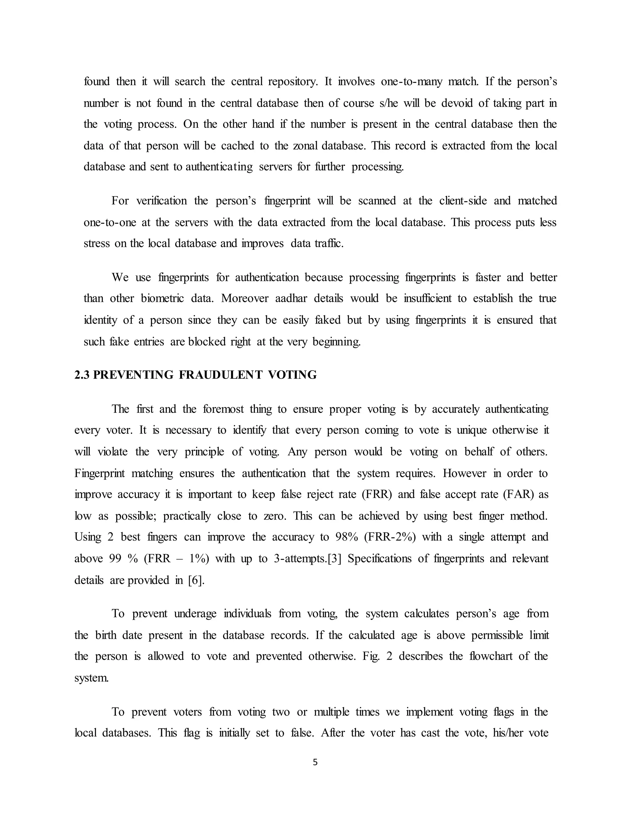 BIOMETRIC VOTING SYSTEM USING ADHAR CARD IN INDIA | DOCX
