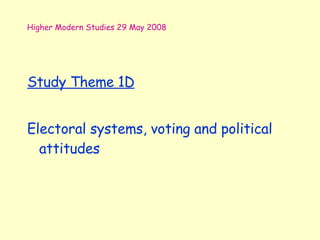 Higher Modern Studies 29 May 2008 ,[object Object],[object Object]