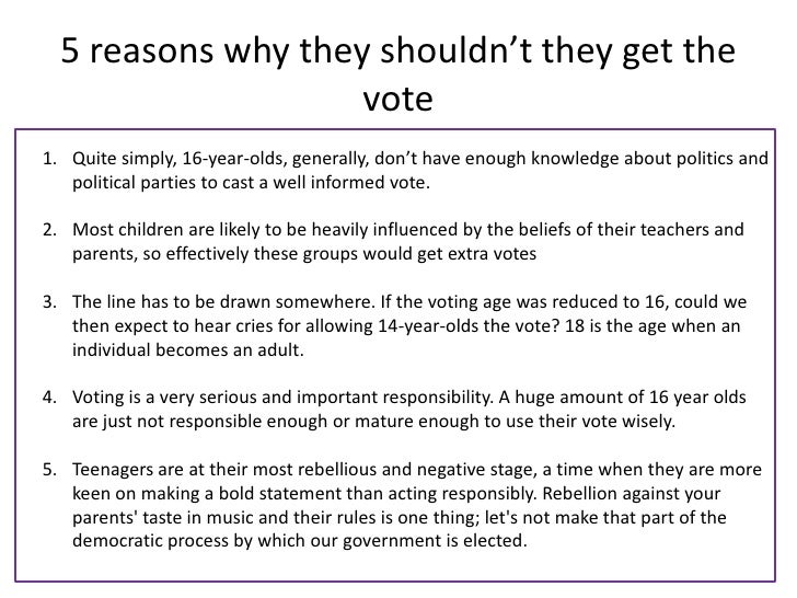 argumentative essay voting age 16