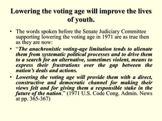 Legislation to lower the voting age has more
support than you think
 