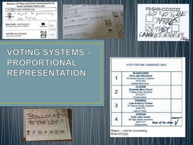Voting Systems – Proportional Representation | PPT