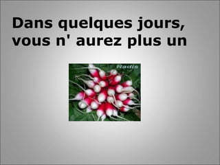 Dans quelques jours,  vous n' aurez plus un     