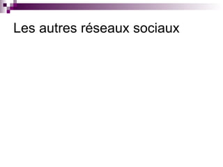 Les autres réseaux sociaux 