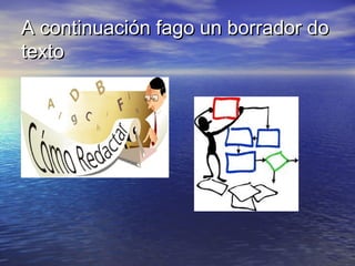 A continuación fago un borrador do
texto
 