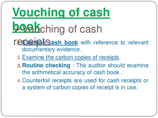 vouching copies of receipts