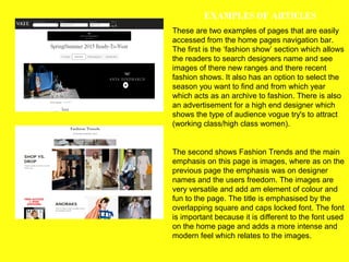 EXAMPLES OF ARTICLES 
These are two examples of pages that are easily 
accessed from the home pages navigation bar. 
The f...