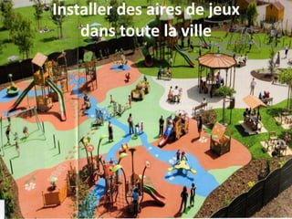 Installer des aires de jeux
dans toute la ville
 