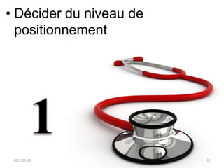 • Décider du niveau de
  positionnement




 2012-02-25              11
 