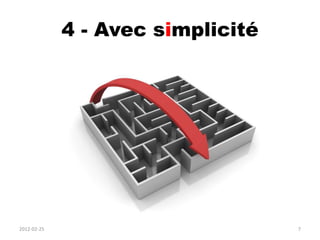 4 - Avec simplicité




2012-02-25                         7
 