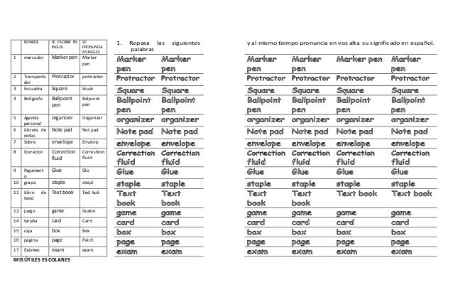 Vovabulario De Ingles4