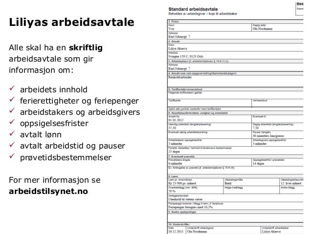 Arbeidskontrakt mal word