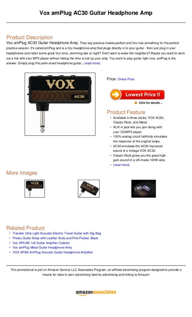 Vox am plug ac30 guitar headphone amp