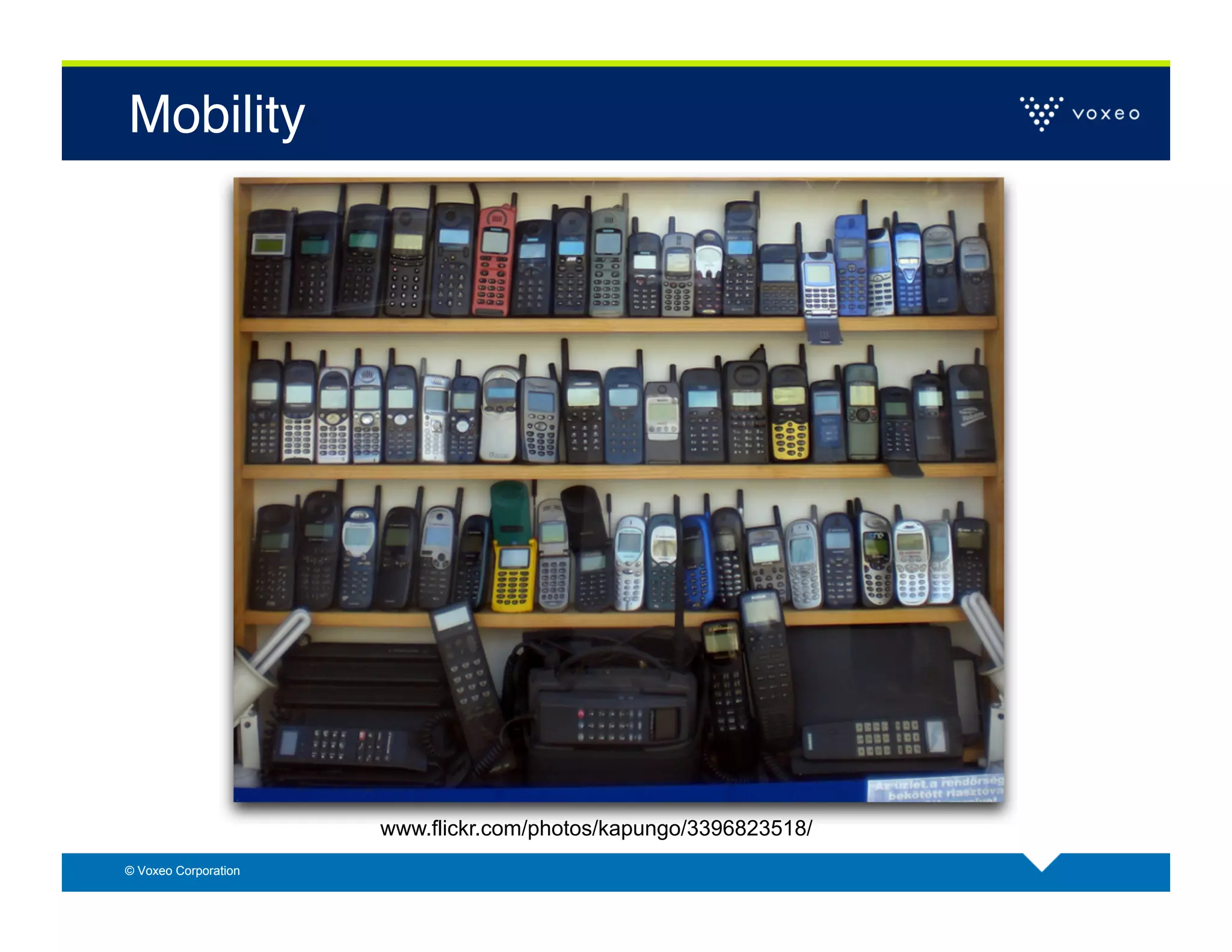 Mobility!




                      www.flickr.com/photos/kapungo/3396823518/
© Voxeo Corporation
 