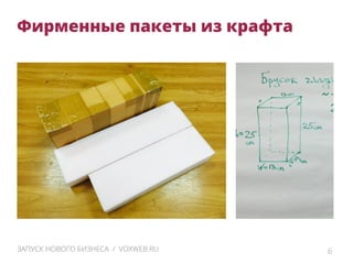 Фирменные пакеты из крафта
6ЗАПУСК НОВОГО БИЗНЕСА / VOXWEB.RU
 