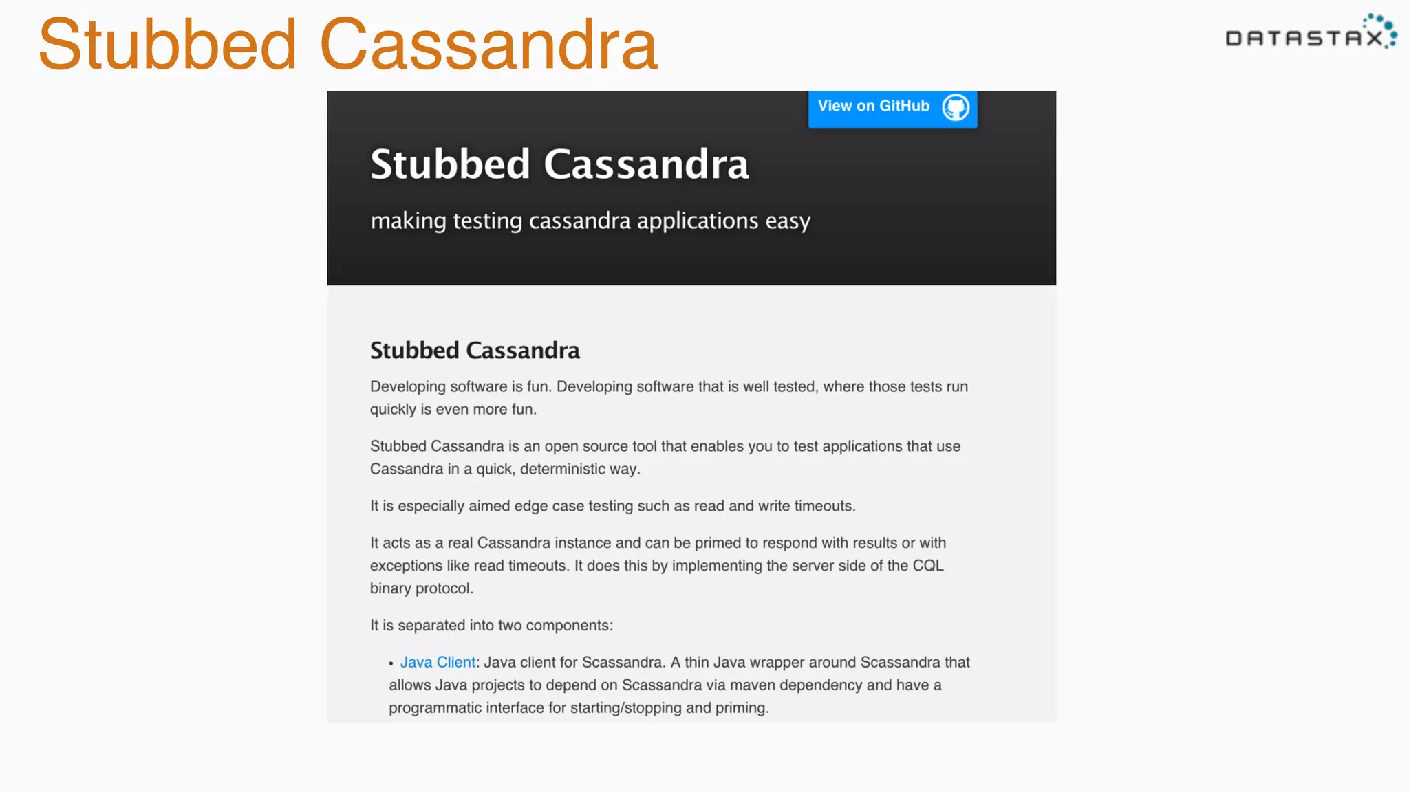 Stubbed Cassandra
 