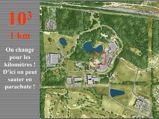 On change pour les kilomètres ! D’ici on peut sauter en parachute ! 10 3 1 km 