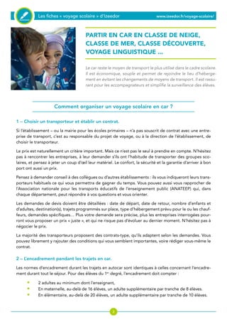 Comment organiser un voyage scolaire en car ? | PDF