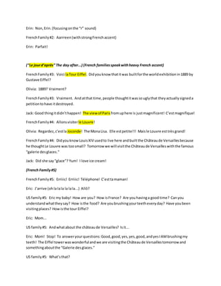 Voyage à paris (script) | DOCX
