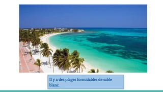 Il y a des plages formidables de sable
blanc.
 