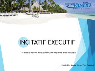 INCITATIF EXECUTIF
Created by Sandra Kovac, Vice-President
**** Tirez le meilleur de vous-même, vos employées & vos associés !!
 