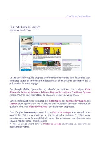 Preparer ses voyages