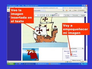 Veo la imagen insertada en el texto Voy a empequeñecer mi imagen 