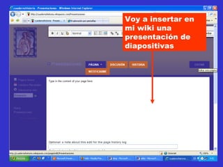 Voy a insertar en mi wiki una presentación de diapositivas 