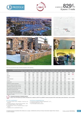 ..................................................................................................................................................................................................................................................................................................
111
€
ttcà partir de 829
Prix TTC par personne base chambre double en demi-pension.
Code produit GRHERISL
Nos prix comprennent
•	 Le transport aérien France / Héraklion / France sur vols
spéciaux,
•	 Les taxes d’aéroports / carbone et frais de dossier : 130 €,
•	 Les transferts aéroport / hôtel / aéroport,
•	 L’hébergement 7 nuits en chambre double, en demi-
pension,
•	 L’assistance de nos représentants locaux.
Nos prix ne comprennent pas
•	 L’assurance annulation assistance rapatriement : 3,4 %,
•	 L’assurance retard de vol : 15 €,
•	 Les éventuelles hausses carburant.
8 jours / 7 nuits
Héraklion
Gouvès
Départs compris entre le
et le
07 mai
13 mai
14 mai
27 mai
28 mai
24 juin
25 juin
01 juil
02 juil
22 juil
23 juil
29 juil
30 juil
19 août
20 août
26 août
27 août
16 sep
17 sep
23 sep
24 sep
30 sep
01 oct
07 oct
08 oct
14 oct
Paris 869 919 1 029 1 059 1 089 1 209 1 289 1 209 1 089 969 919 919 859
Lyon 839 889 999 1 029 1 059 1 179 1 259 1 179 1 059 939 889 889 829
Marseille 839 889 999 1 029 1 059 1 179 1 259 1 179 1 059 939 889 - -
Nantes 879 929 1 039 1 069 1 099 1 219 1 299 1 219 1 099 979 929 - -
Clermont-Ferrand 869 919 1 029 1 059 1 089 1 209 1 289 1 209 1 089 969 919 919 859
Toulouse 869 919 1 029 1 059 1 089 1 209 1 289 1 209 1 089 969 919 - -
Terrestre seul 423 501 613 642 671 788 788 739 671 549 501 501 438
Supplément chambre individuelle 335 365 438 496 496 554 554 554 496 496 365 365 365
Sup. prix chambre Cool Room Vue mer 78 107 107 103 107 122 122 117 107 107 107 107 78
Supplément chambre XL Room Vue Mer 151 151 156 165 190 224 224 214 190 165 151 151 156
Sup. chambre Pool Cool Room vue mer 287 306 316 350 399 433 433 418 399 335 306 306 287
Supplément Cool Suite Vue Mer 369 394 457 515 603 583 583 593 603 457 394 394 369
Sup. Cool Pool Maisonnette vue jardin 384 510 520 560 622 622 622 622 622 544 510 510 399
Sup. Pool Suite vue mer avec piscine privée 535 715 719 774 856 982 982 928 856 758 715 715 559
Réduction 3ème
adulte 127 150 184 193 201 236 236 222 201 165 150 150 131
*PREMIERS RÉSERVÉS, PREMIERS SERVIS
Jusqu’à 150 € de réduction par adulte. Exemple pour un départ du 23/07/15 au 26/08/15. Nombre de places limité. Autres dates, autres réductions : nous consulter.
RÉSER
VEZTÔT
- 150 €*
RÉSER
VEZTÔT
- 150 €*
Compagnies aériennes susceptibles d’être utilisées pour ce voyage : Air Méditerranée, Hermès, XL Airways, Europ Airpost, Aegean Airlines, Transavia
ou autres compagnies.
 