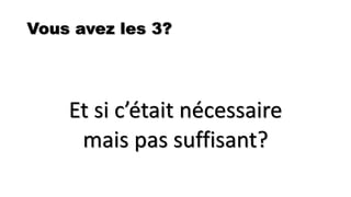 Vous avez les 3?
Et si c’était nécessaire
mais pas suffisant?
 