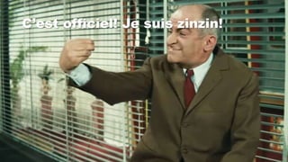C’est officiel! Je suis zinzin!
 
