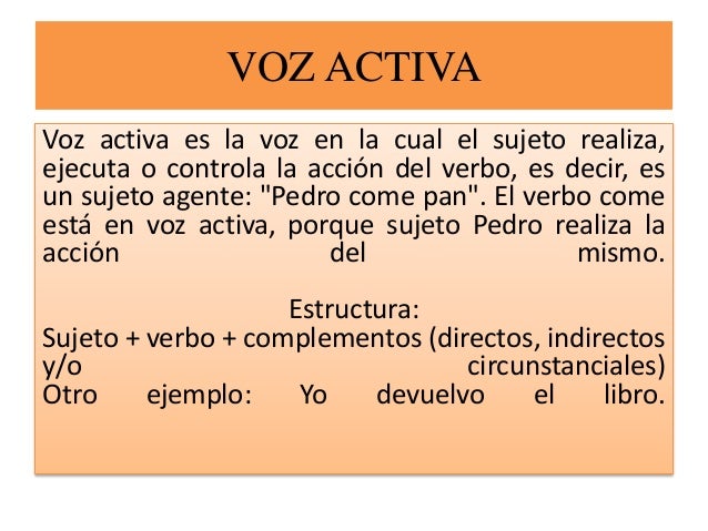 Voz Activa Y Voz Pasiva Slide V2
